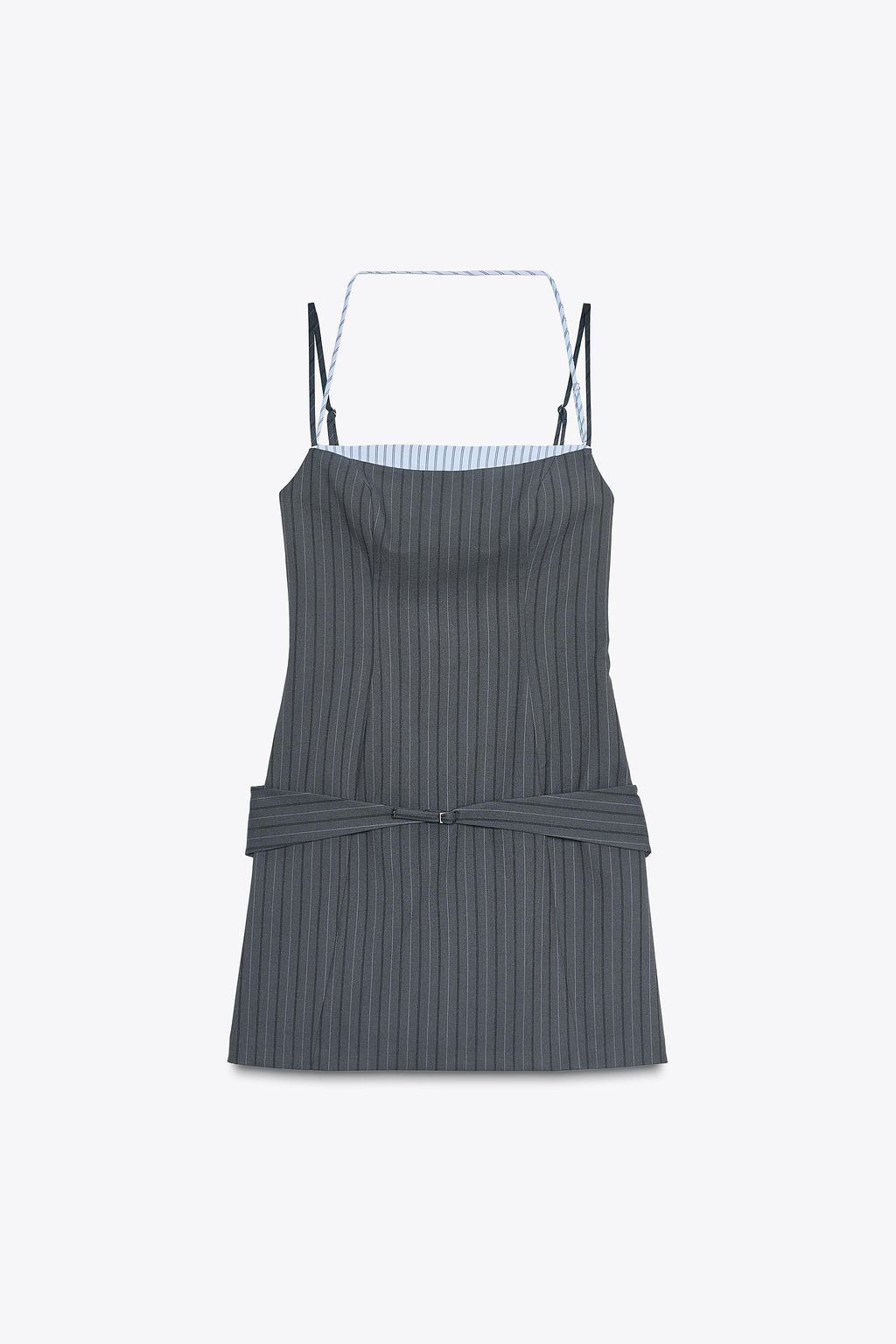 CONTRAST PINSTRIPE DRESS - Zara фото 7