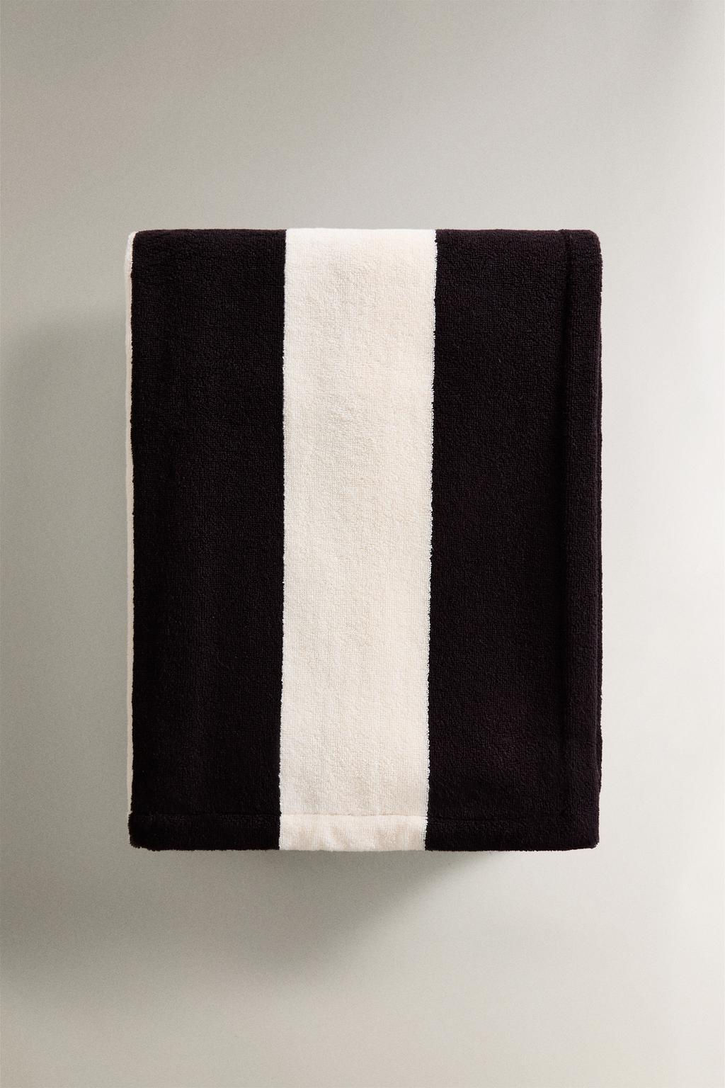 COTTON BEACH TOWEL WITH WIDE STRIPES - Zara фото 3
