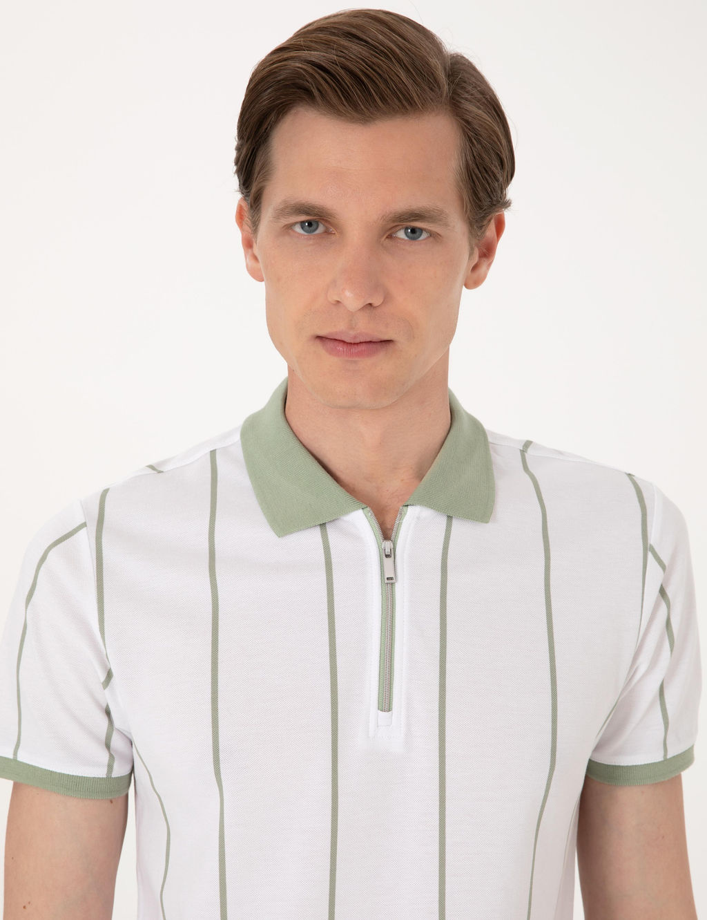 _a_la Ye_ili _izgi Detayl_ Slim Fit Polo Yaka Ti__rt