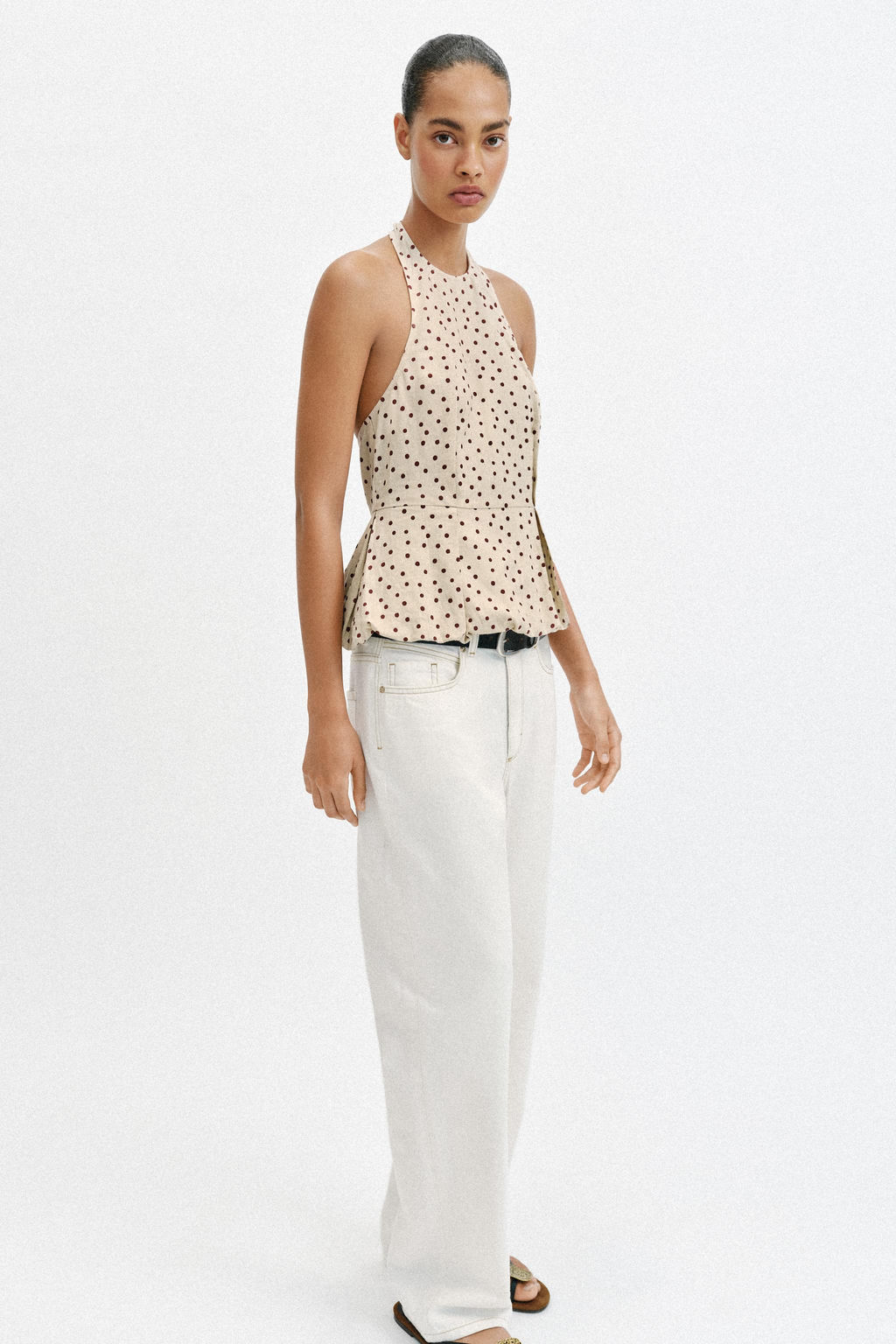 TOP LUNARES GLOBO CON LINO / 930 - Zara фото 5