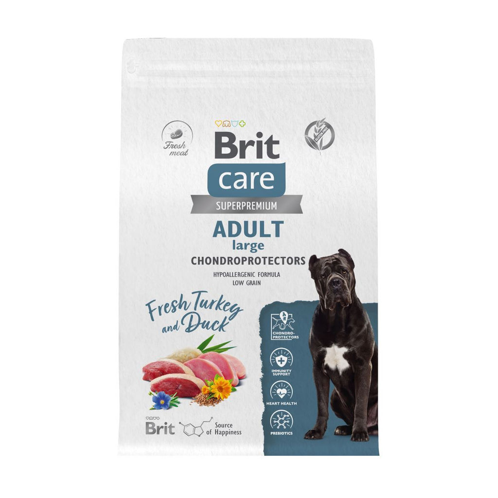 Сухой корм Care Dog Adult Large Chondroprotectors с индейкой и уткой для взрослых собак крупных пород 5066414