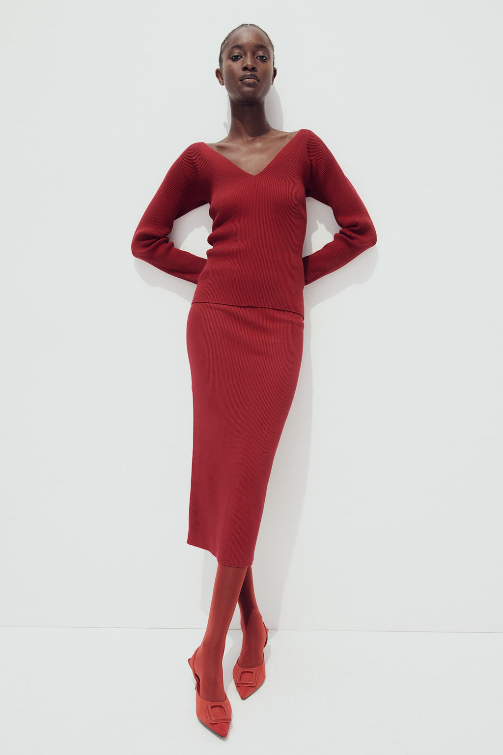 Top en punto de canale con escote en V - H&m фото 2