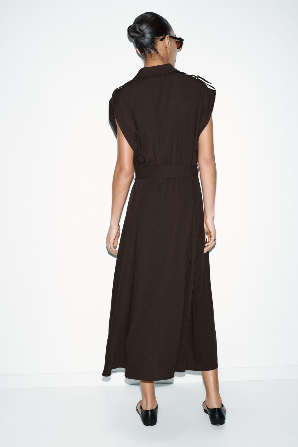 MIDI DRESS WITH BELT - Zara фото 5