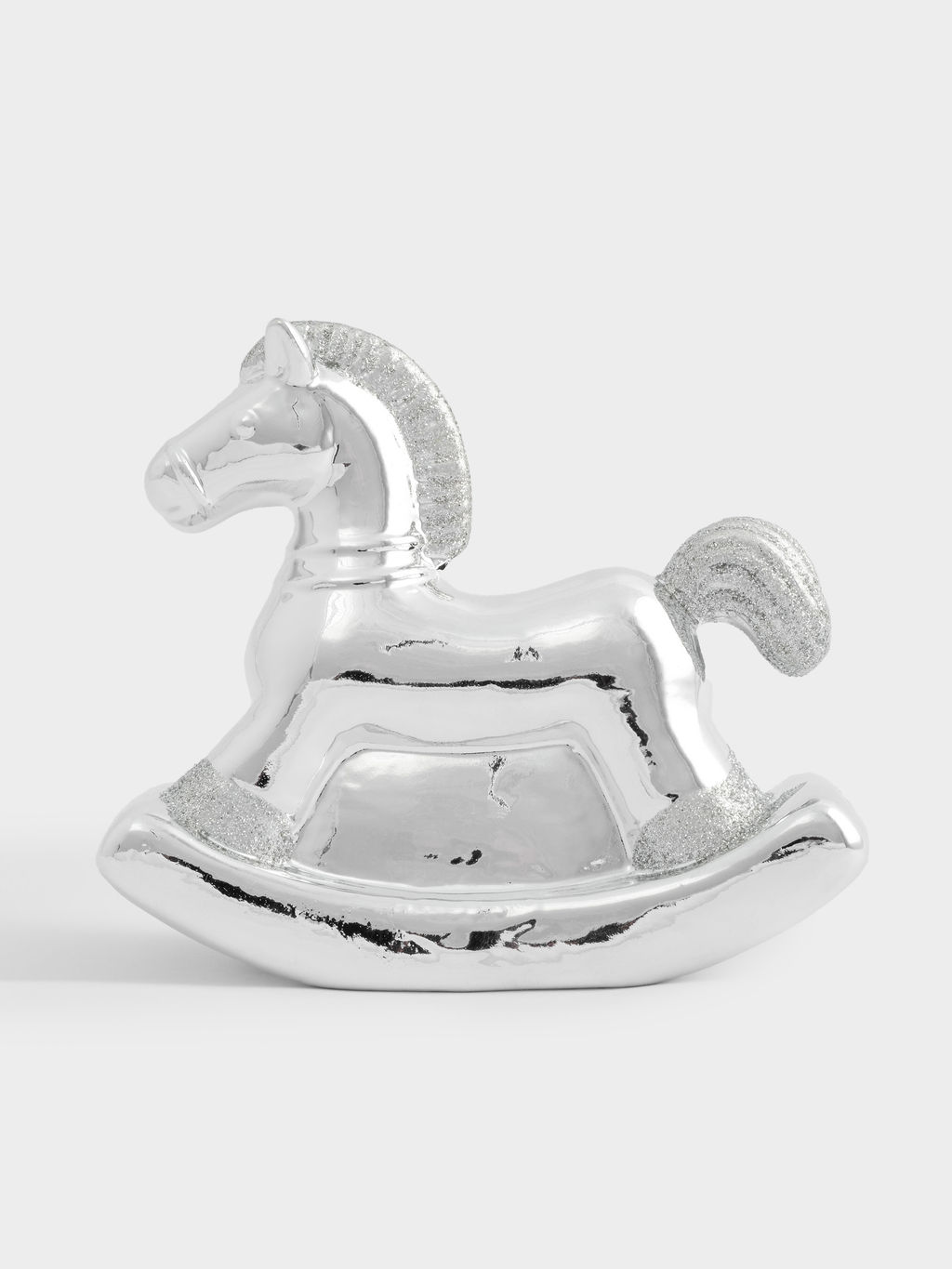 Копилка, 13 см, фарфор P, серебристая, Лошадка-качалка, Horse - Anna lafarg фото 5