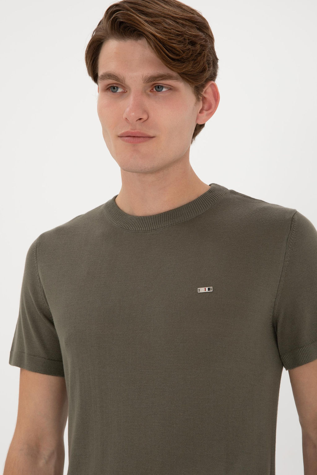 Erkek Slim Fit Bisiklet Yaka Koyu Haki Ti__rt Sepette S_rpriz _ndirim - U.s. polo assn фото 9