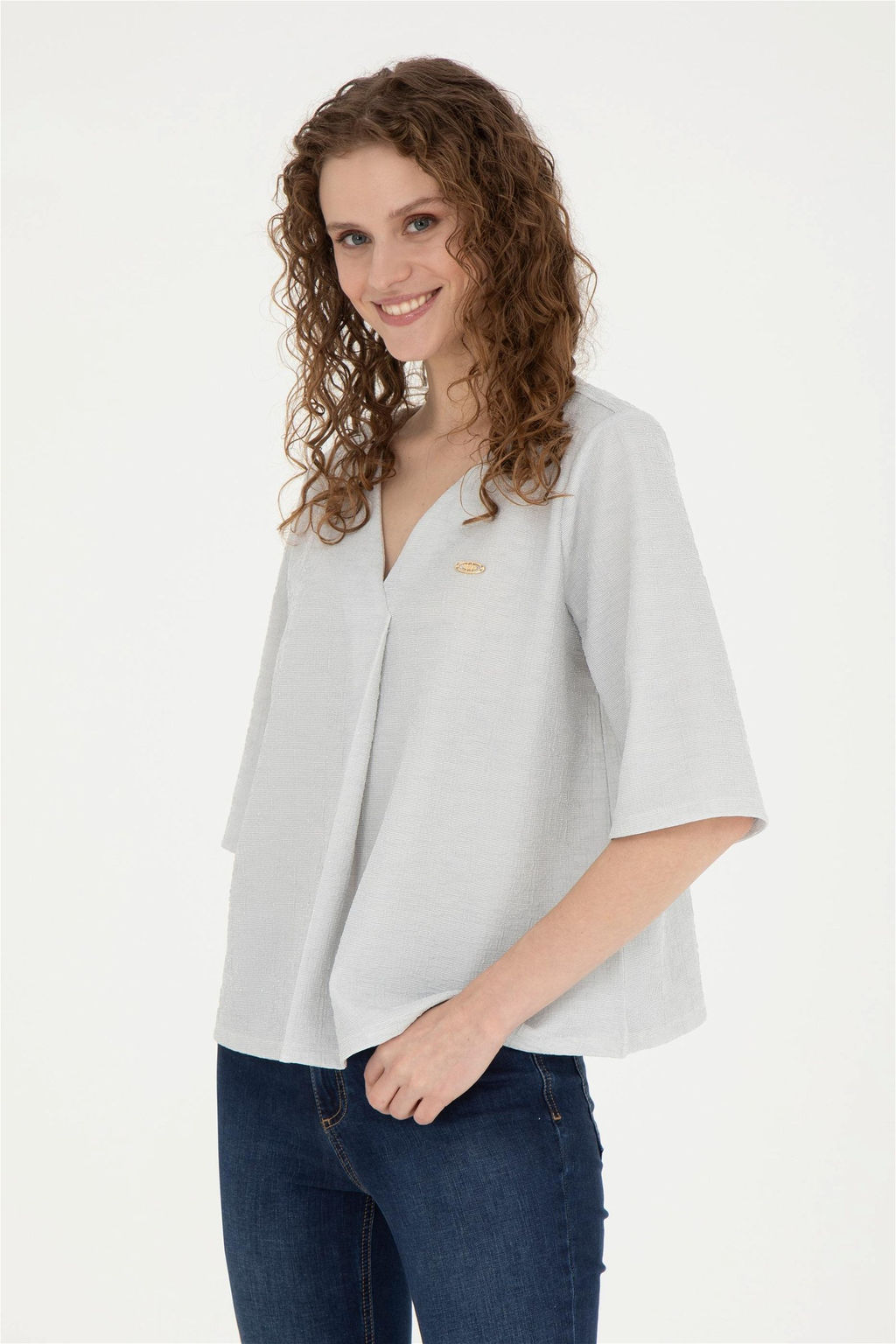 Женская футболка цвета экрю - U.s. polo assn фото 3
