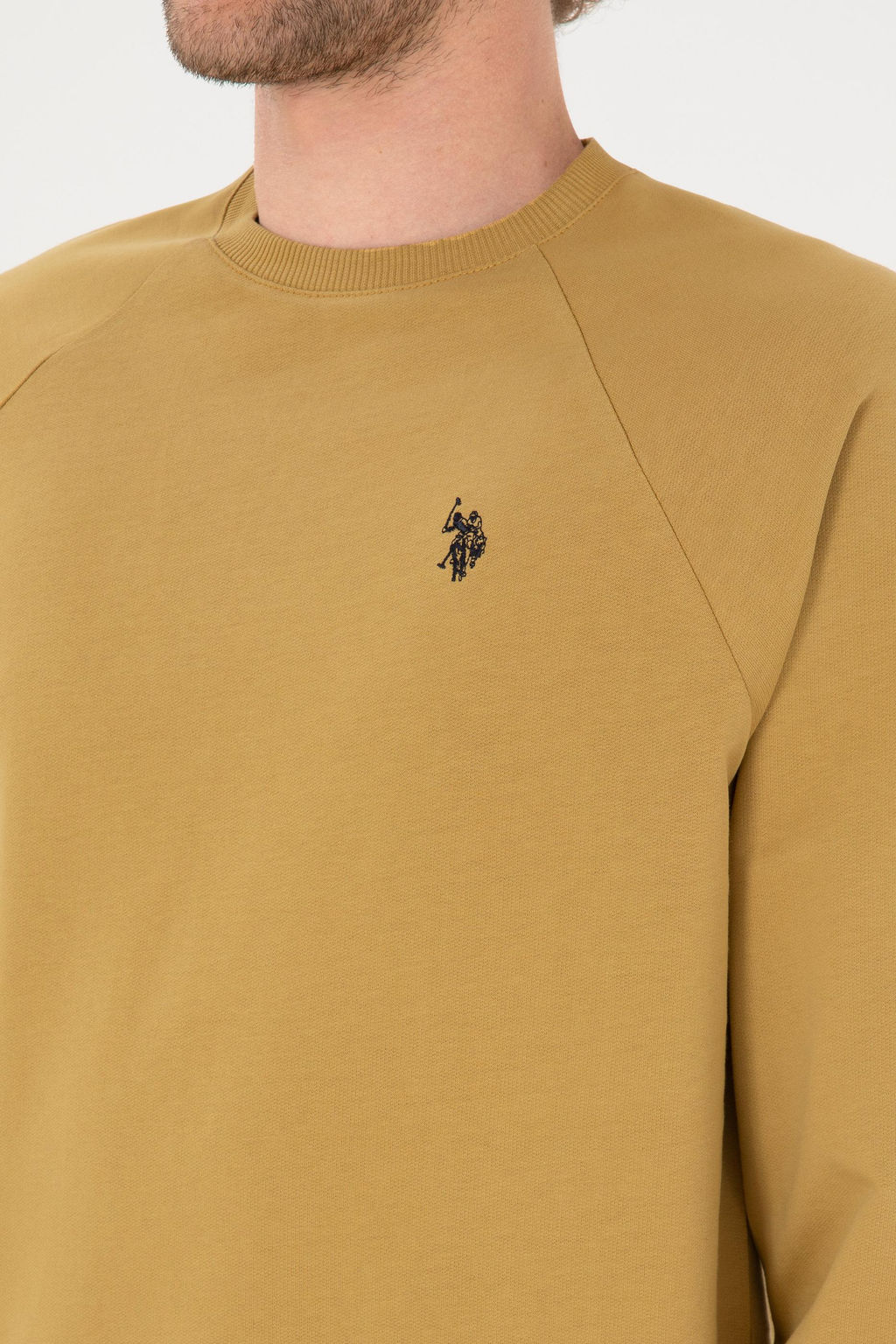 Erkek Regular Fit Bisiklet Yaka Hardal _nce Basic Sweatshirt Sepette S_rpriz _ndirim - U.s. polo assn фото 7
