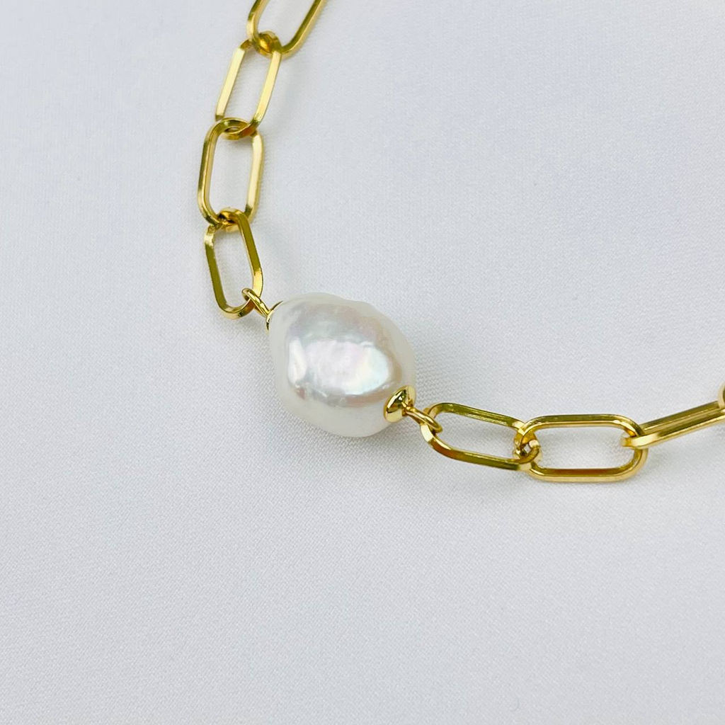 Браслет на цепочке с Жемчугом 16 см +