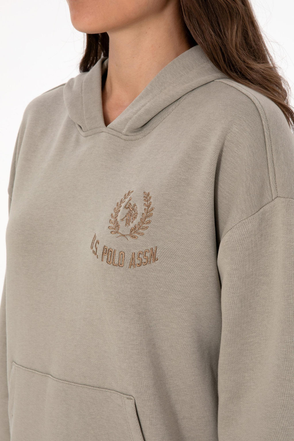Kad_n A__k Haki Sweatshirt Sepette S_rpriz _ndirim - U.s. polo assn фото 7