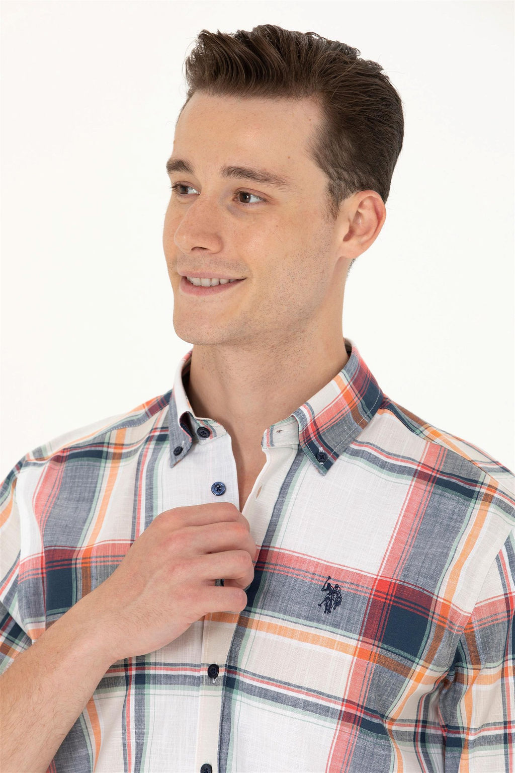 U. S. Polo Assn Мужская темно-синяя рубашка в шотландскую клетку - U.s. polo assn фото 9