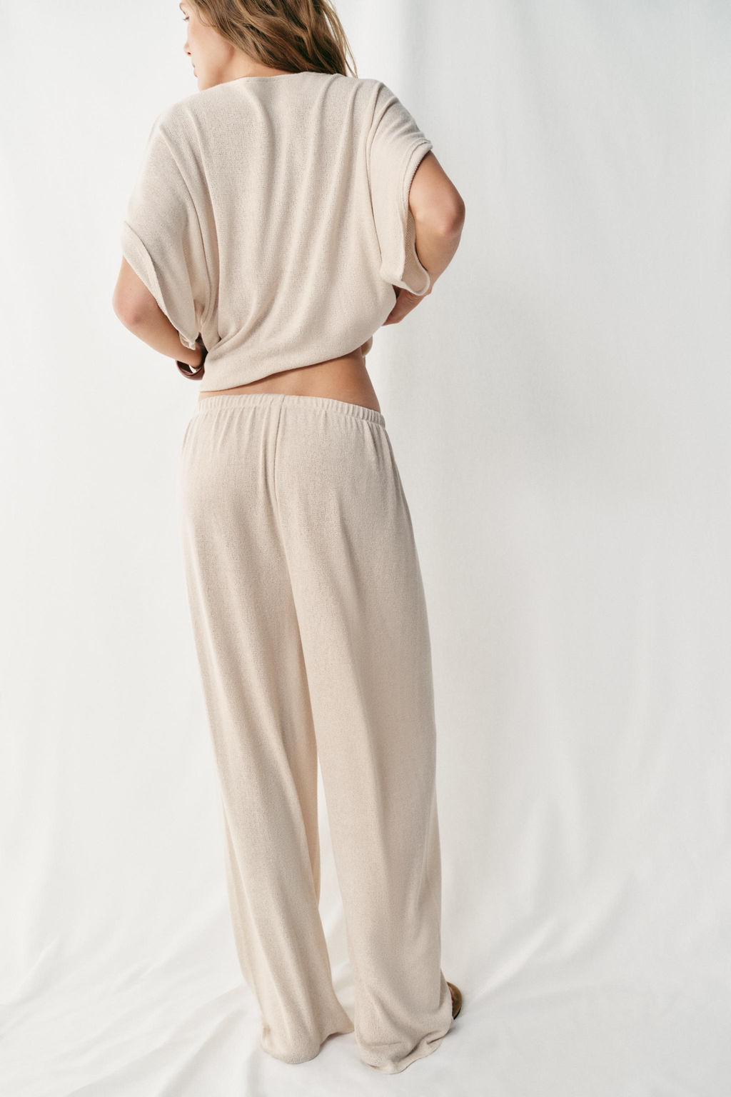 PANTAL?N R?STICO WIDE LEG / Beige claro - Zara фото 6