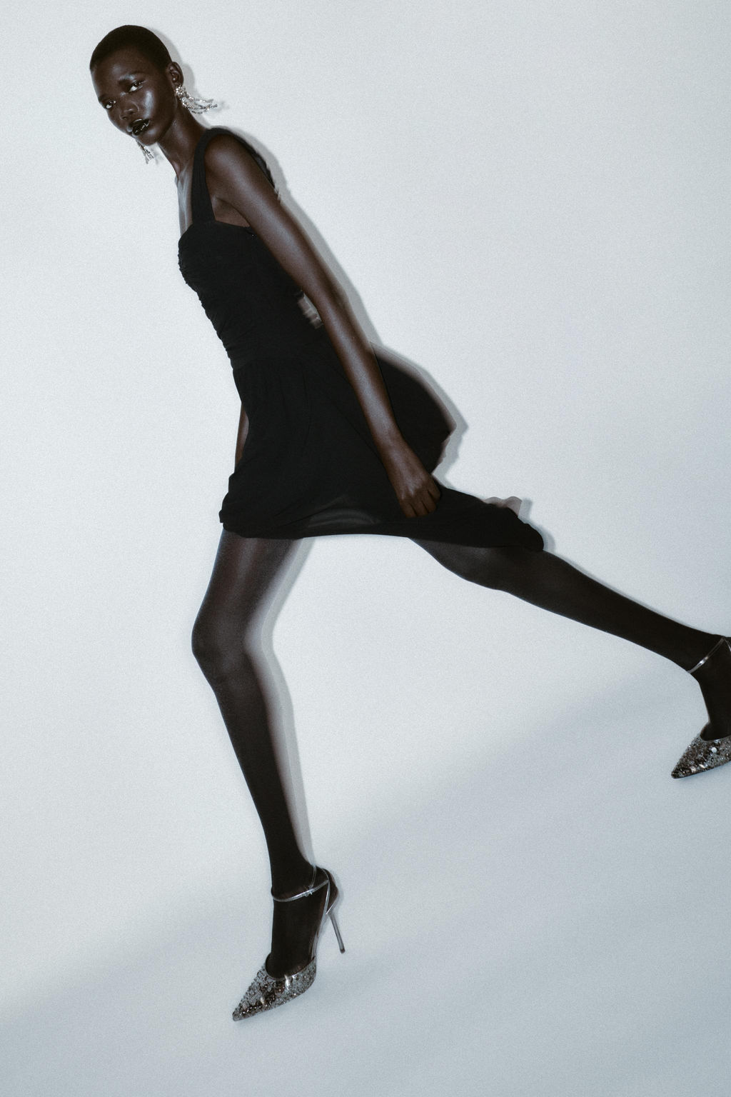 ASYMMETRIC BALLOON HEM DRAPED MINI DRESS - Zara фото 6