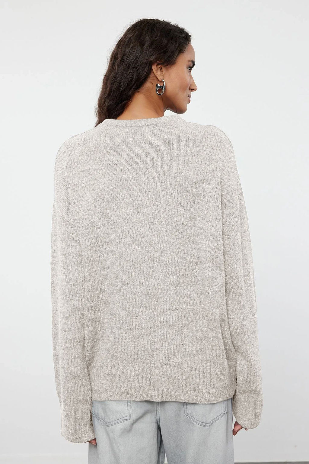 Tas Genis Kal?p Yumusak Dokulu Triko Kazak TWOAW25KZ00168