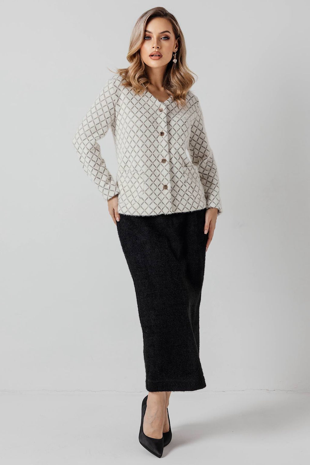 Жакет женский 4427/06/Голубой, молочный