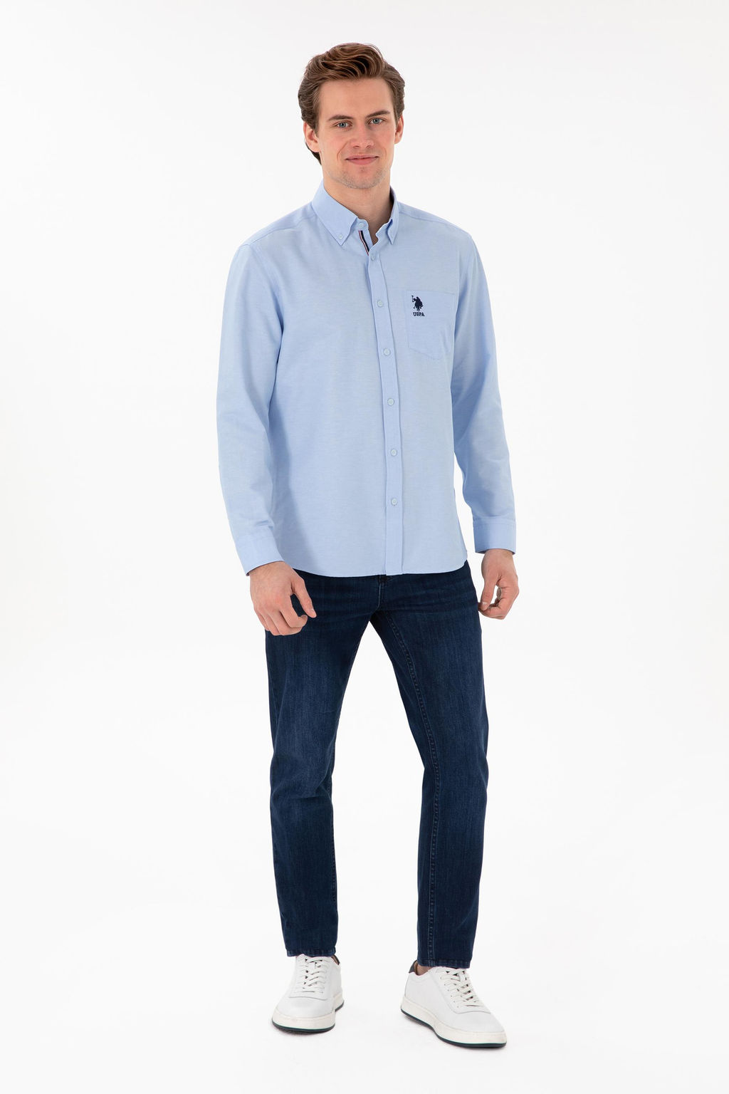 Erkek A__k Mavi Uzun Kollu G_mlek Sepette S_rpriz _ndirim - U.s. polo assn фото 4