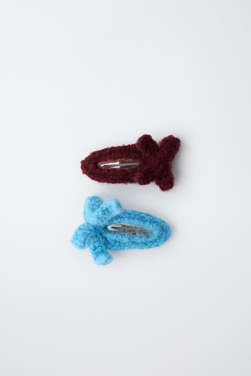 PACK OF TWO BOW KNITTED HAIR CLIPS - Zara фото 4