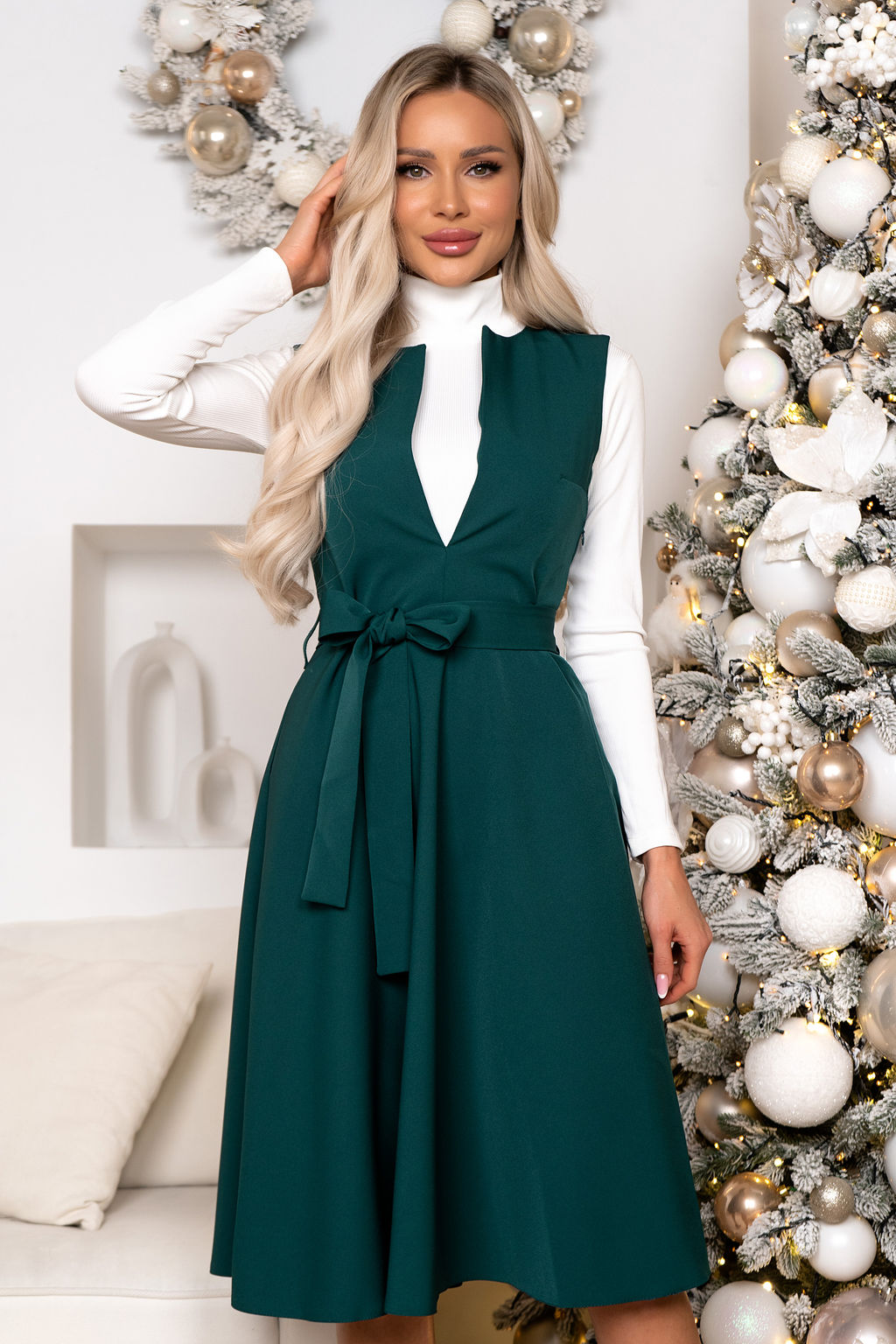 Сарафан Open Style 6545 изумрудный