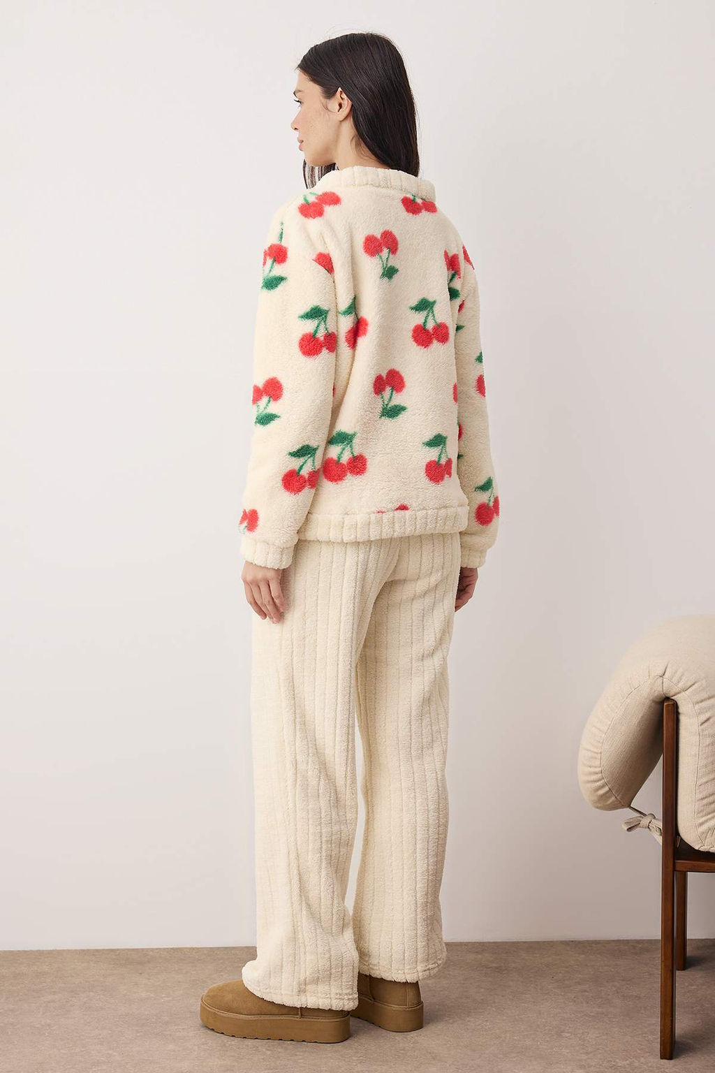 Cok Renkli Kiraz Desenli Wellsoft Orme Pijama Tak?m? THMAW26PT00181 - Trendyolmilla фото 4