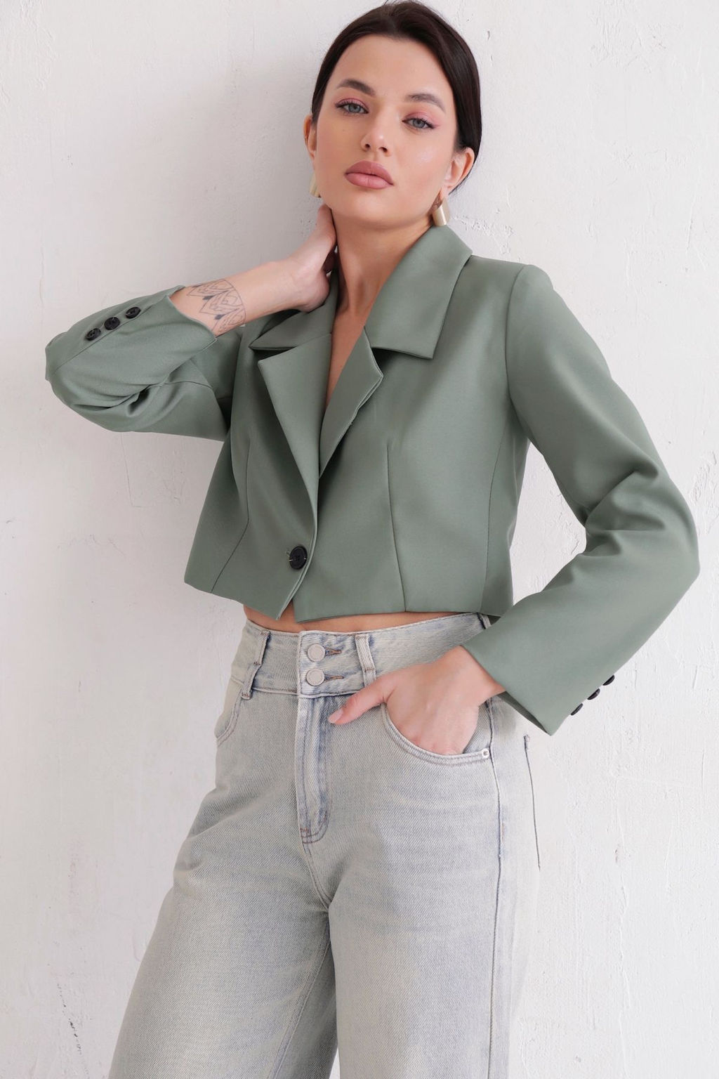 12117 Жакет укороченный фисташковый - Martichelli фото 7