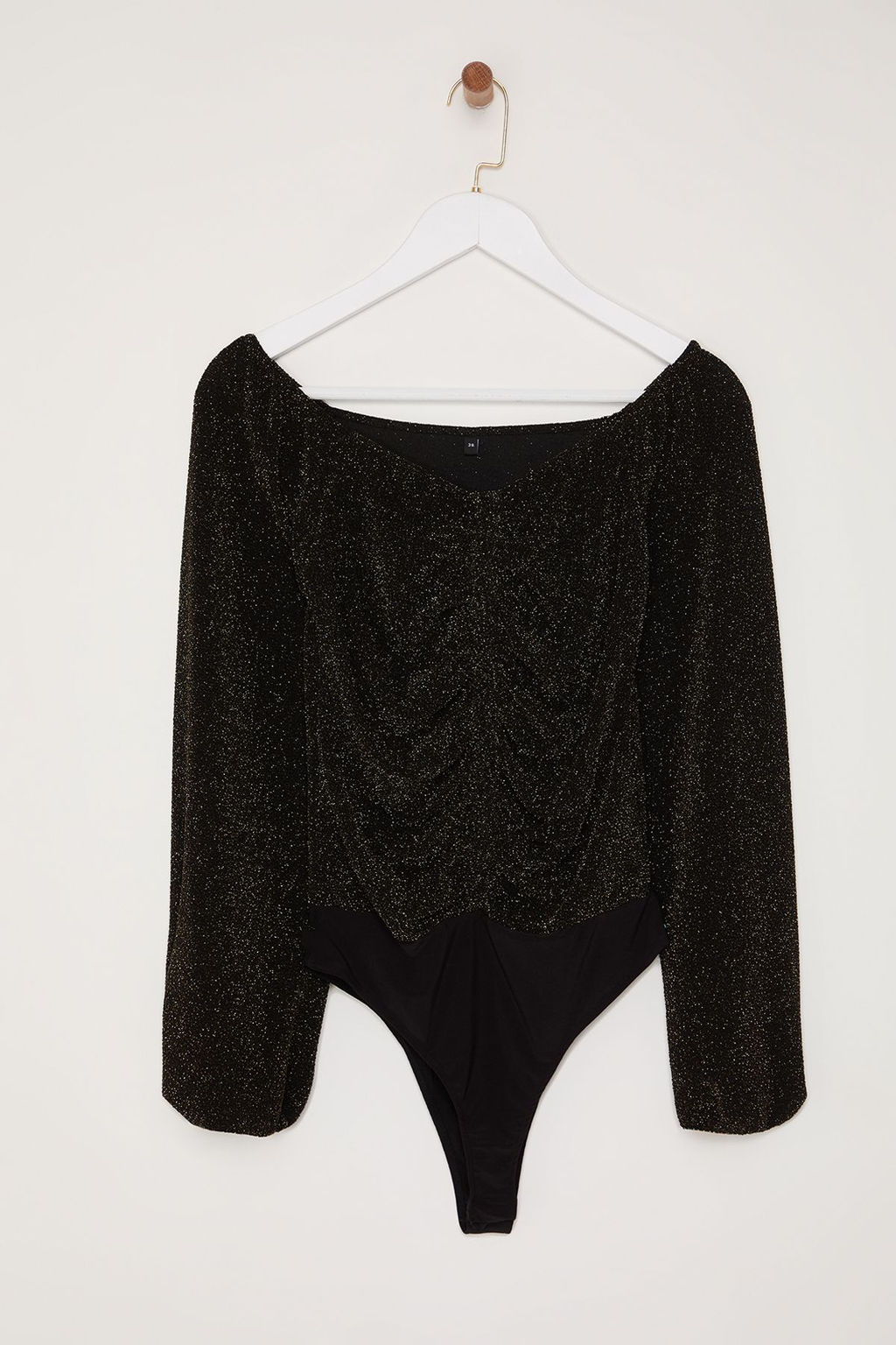 TRENDYOLMILLA Alt?n Carmen Yaka Is?lt?l? C?tc?tl? Simli Orme Body TPRAW24BD00016  фото 6