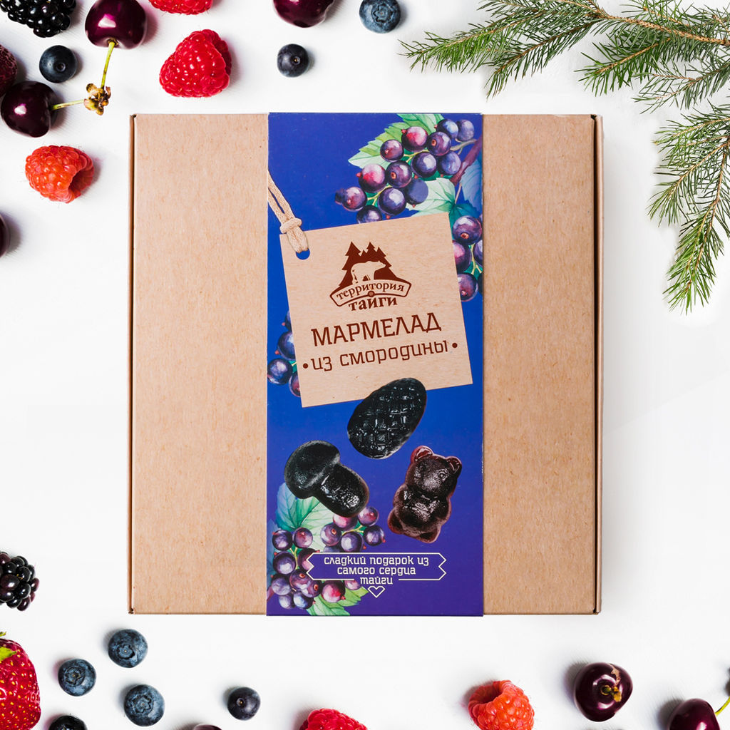 Мармелад из смородины флоу-пак крафт-коробка 500г