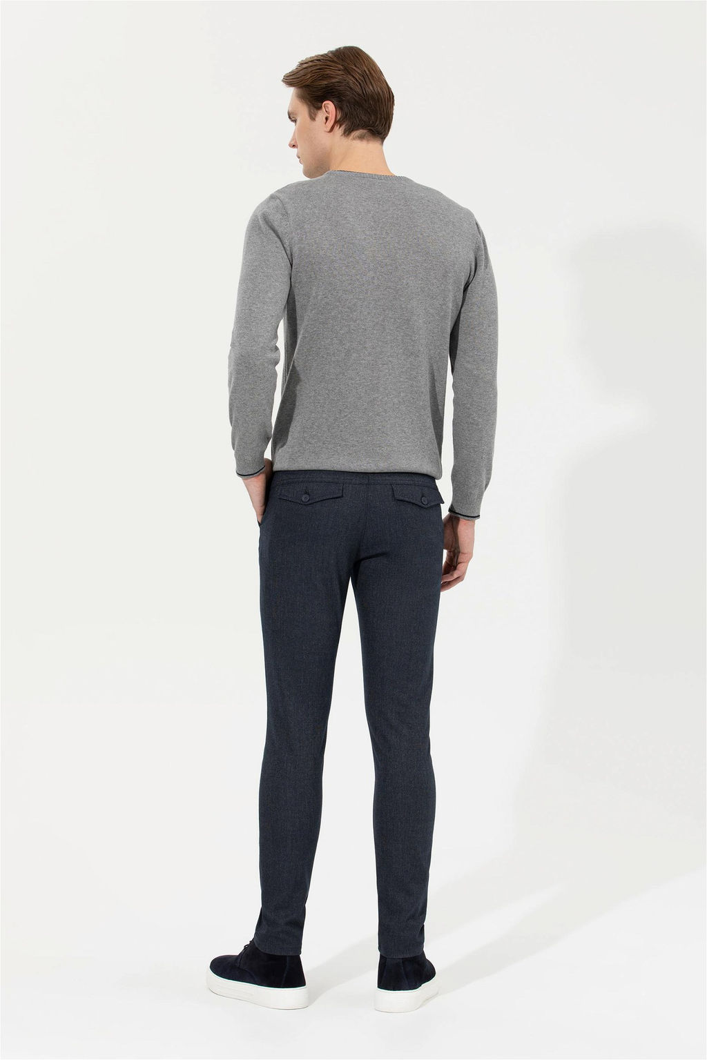 Мужские темно-синие брюки из плотной ткани - U.s. polo assn фото 11