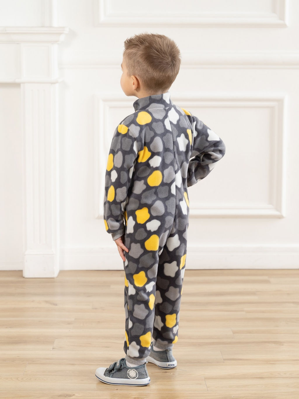 Комбинезон детский флисовый серый разводы