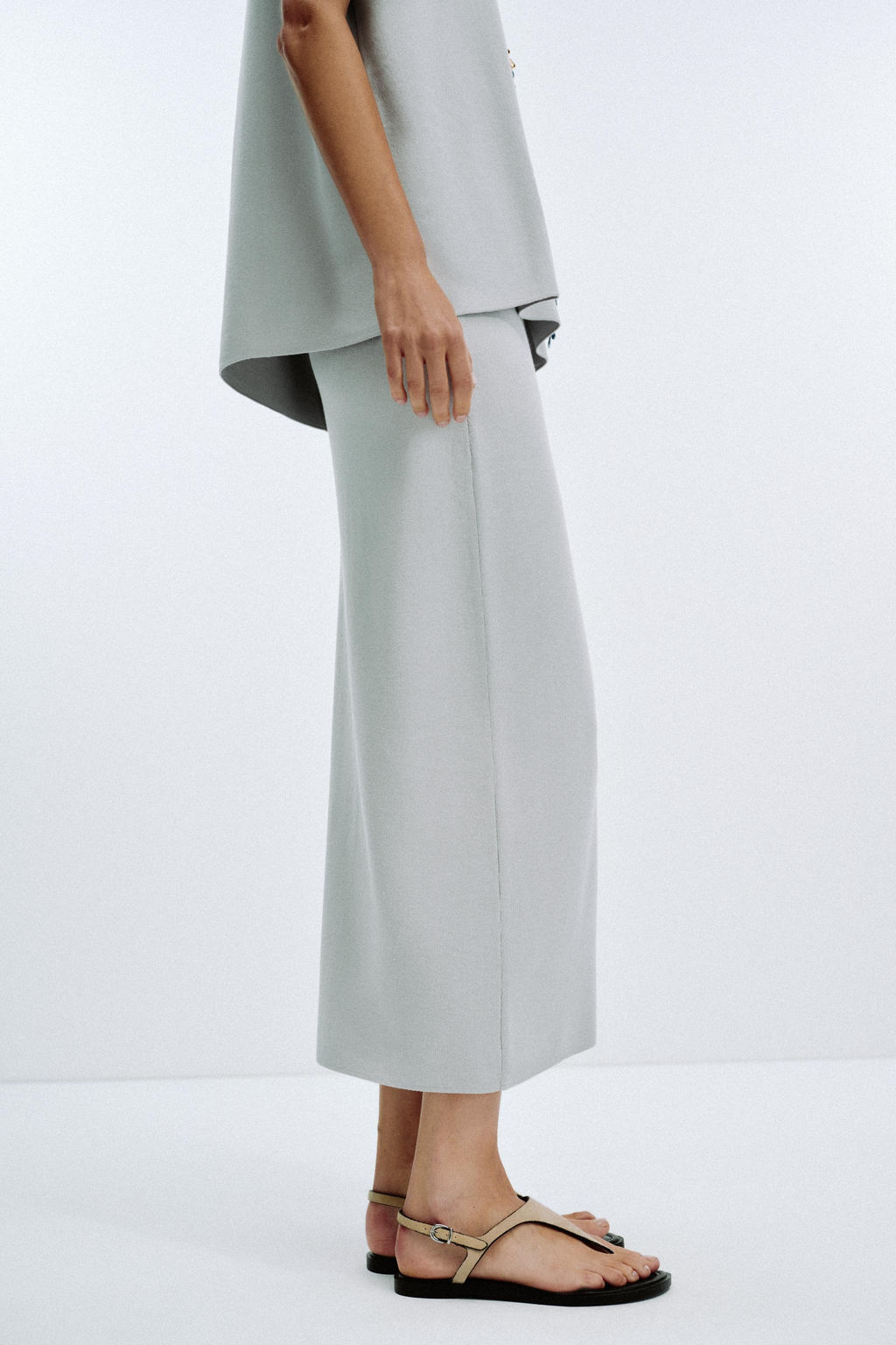 PLAIN KNIT MIDI SKIRT - Zara фото 8