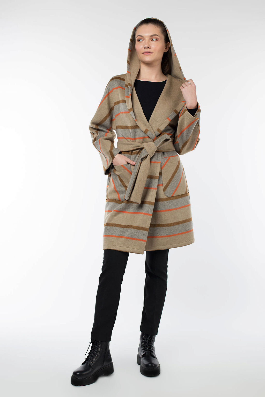 Пальто женское демисезонное (пояс) - El podio фото 3