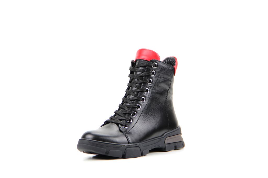 Ботинки EDART 227.V.astra15bl.black+red/шерсть