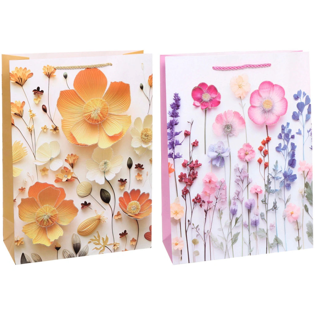 Пакет подарочный "Восковые цветочки" 41.5*30*12 см