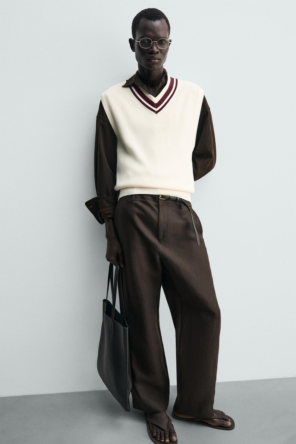 CHALECO PUNTO RIB CONTRASTE / Crudo - Zara фото 6