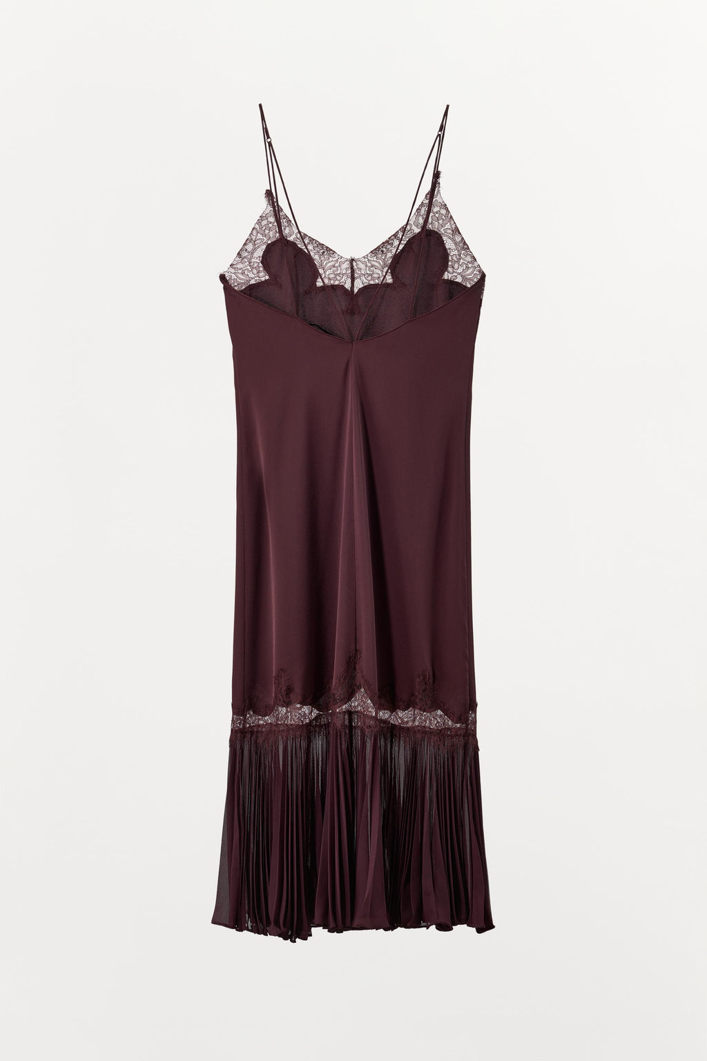 COMBINED PLEATED LACE DRESS - Zara фото 9