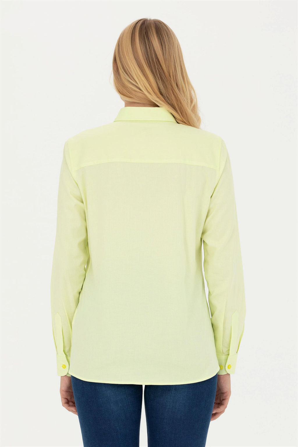 Женская неоново-желтая базовая рубашка с длинным рукавом Неожиданная скидка в корзине - U.s. polo assn фото 5