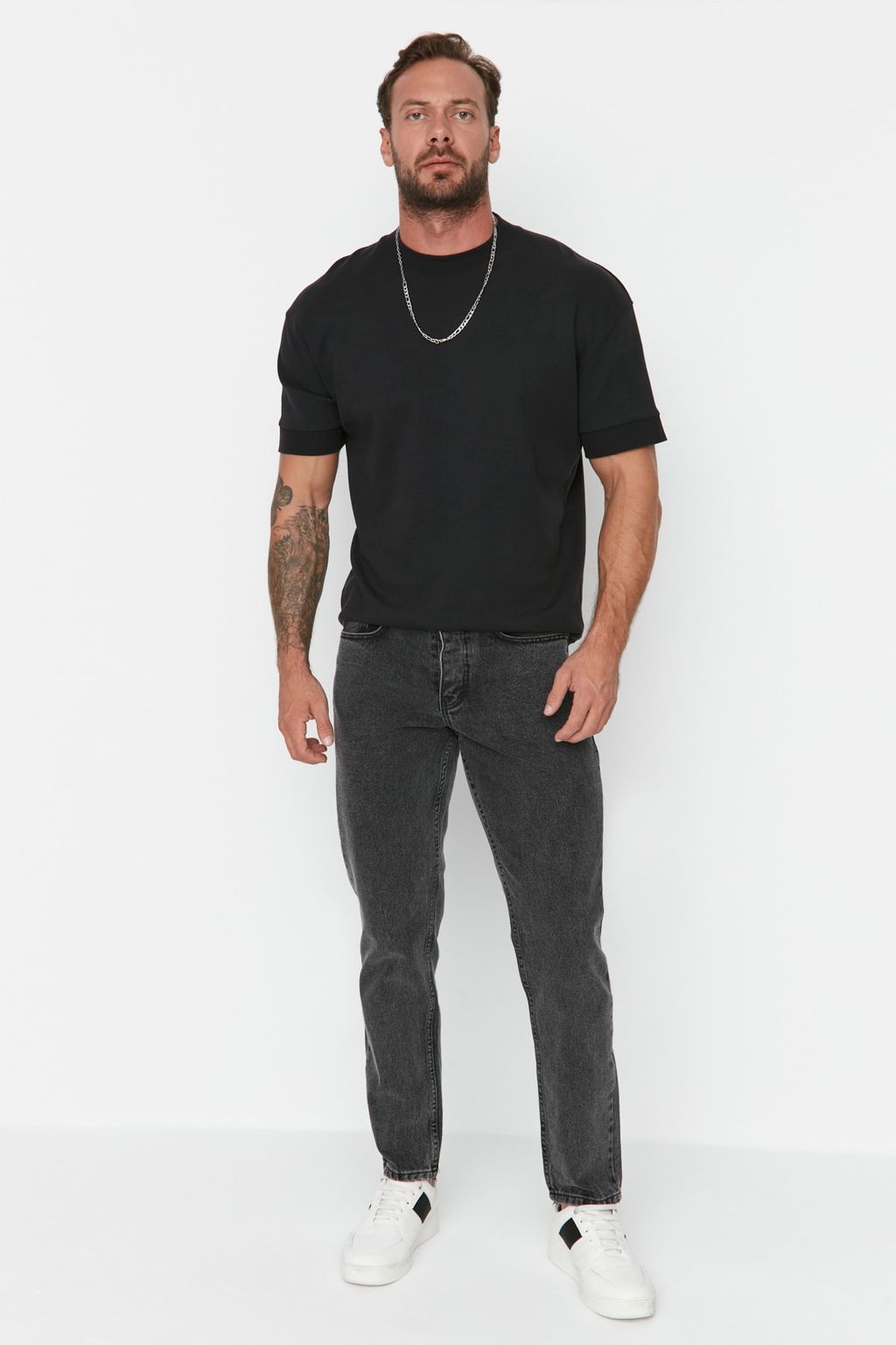 TRENDYOL MAN Antrasit %100 Pamuk Straight Fit Jeans TMNAW23JE00105 - Trendyolmilla фото 2