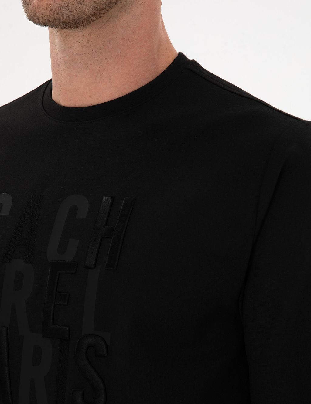Siyah Regular Fit Bisiklet Yaka Sweatshirt - Cacharel фото 7