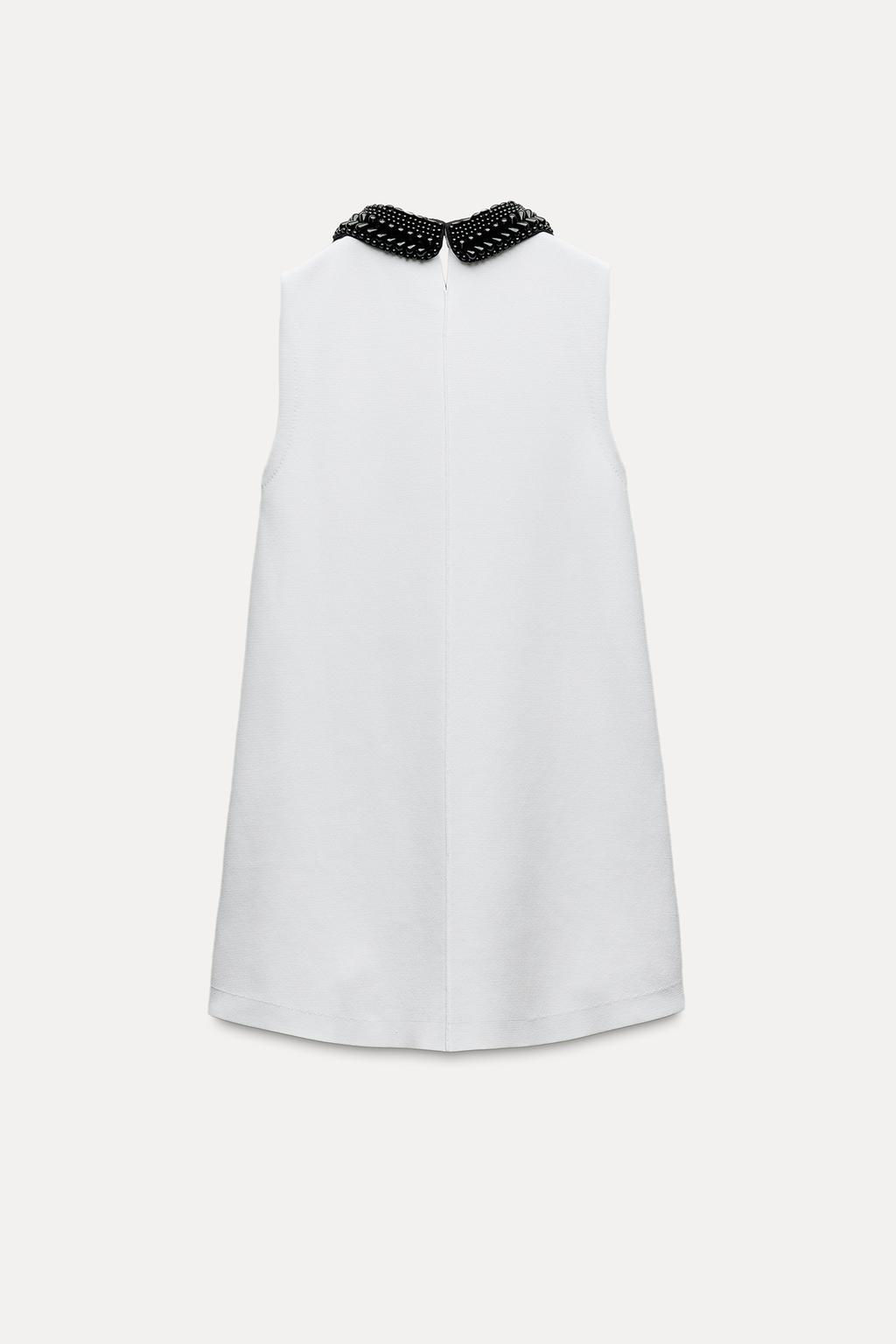 KNIT DRESS WITH BEADED PETER PAN COLLAR - Zara фото 2