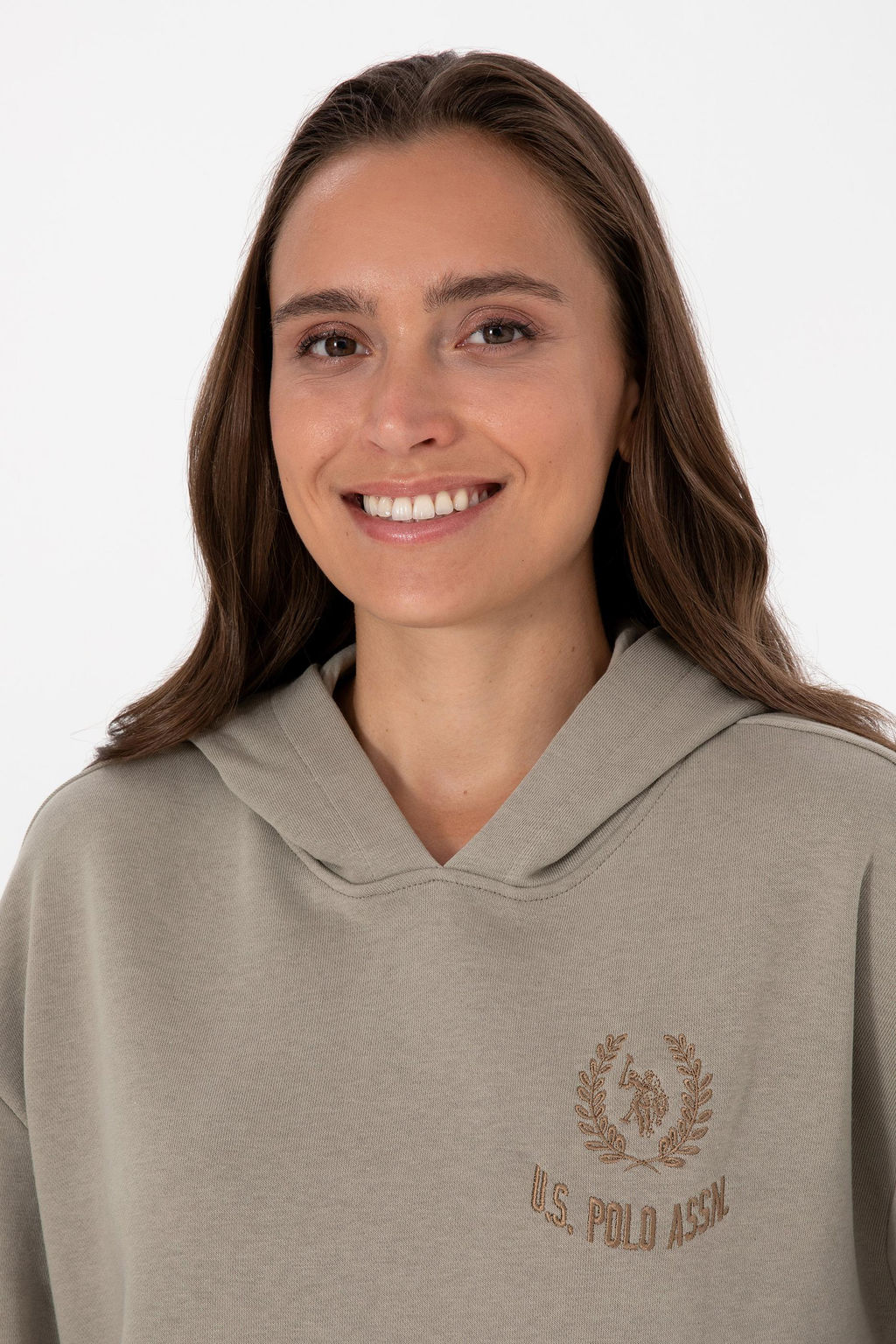 Kad_n A__k Haki Sweatshirt Sepette S_rpriz _ndirim - U.s. polo assn фото 2