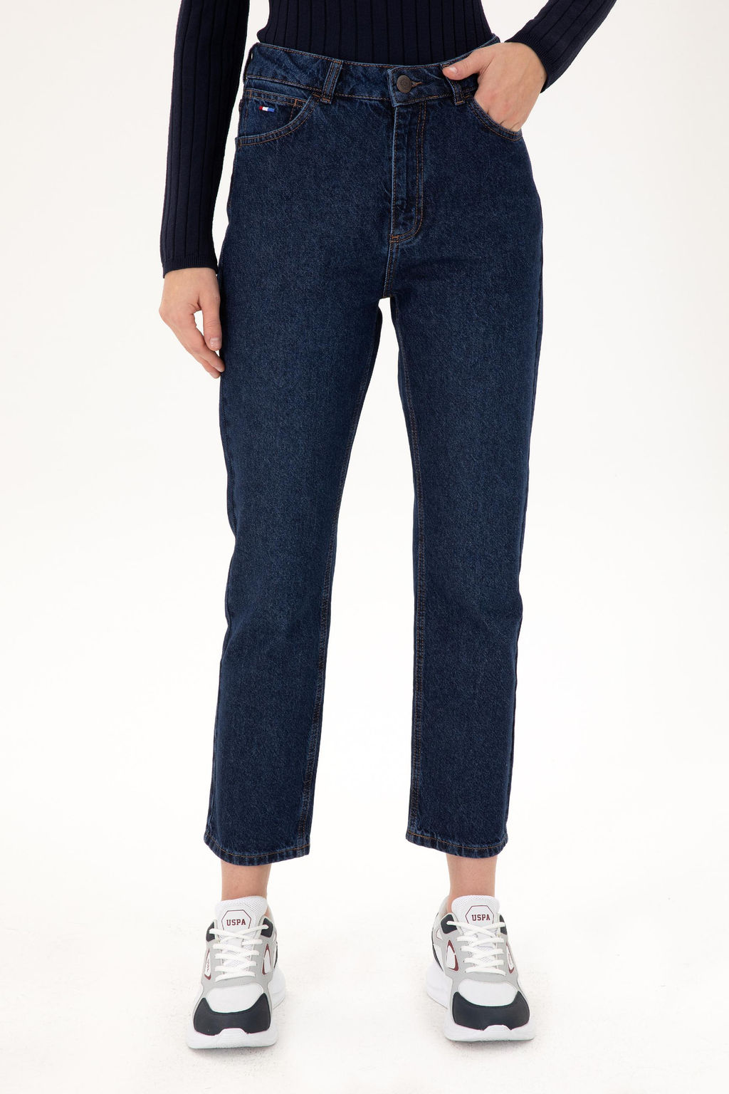Kad_n Koyu Mavi Straight Fit Jean Pantolon