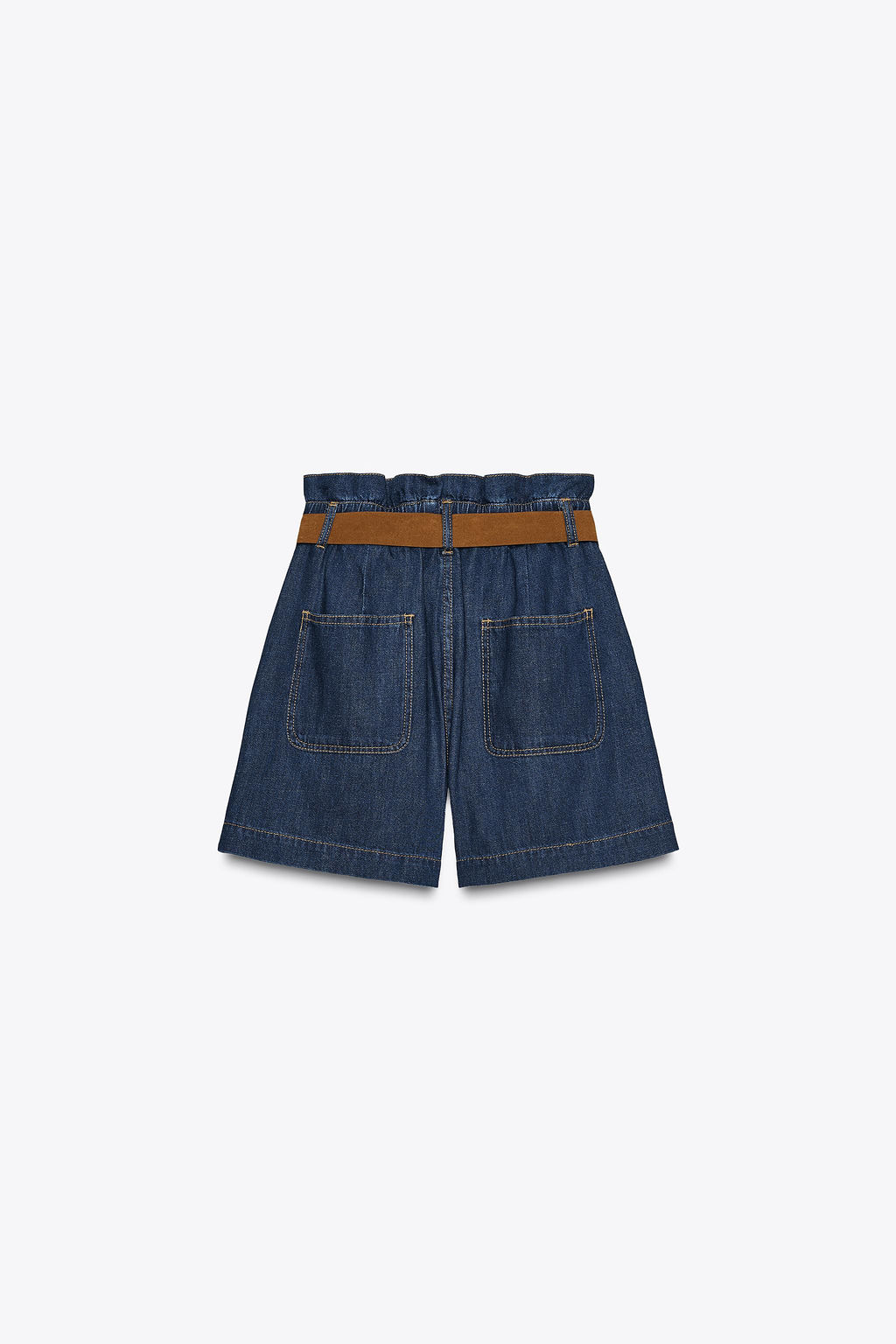 BELTED PAPER BAG BERMUDA SHORTS - Zara фото 7