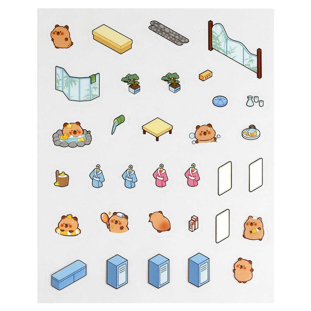 Наклейки-румбокс д/создания миниатюрных сцен, 125х150 мм, арт. 71508 / 300 КАПИБАРА. СПА.