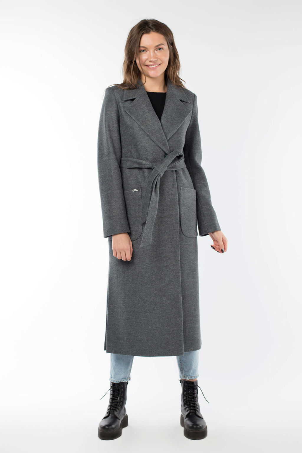 01-09454 Пальто женское демисезонное (пояс) - El podio фото 2