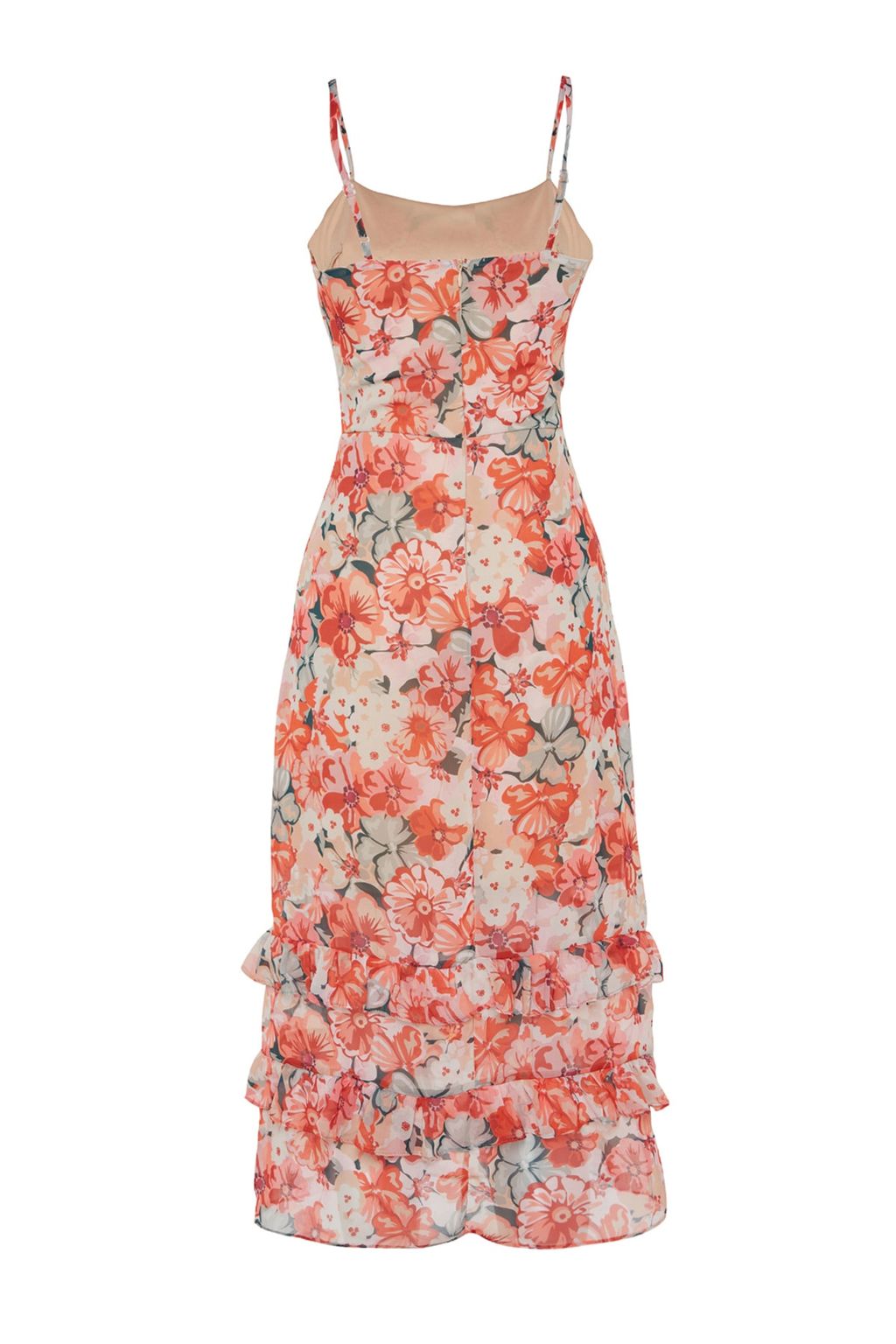 TRENDYOLMILLA Pembe Cicekli A Kesim Midi Dokuma Elbise TWOSS23EL01872  фото 8