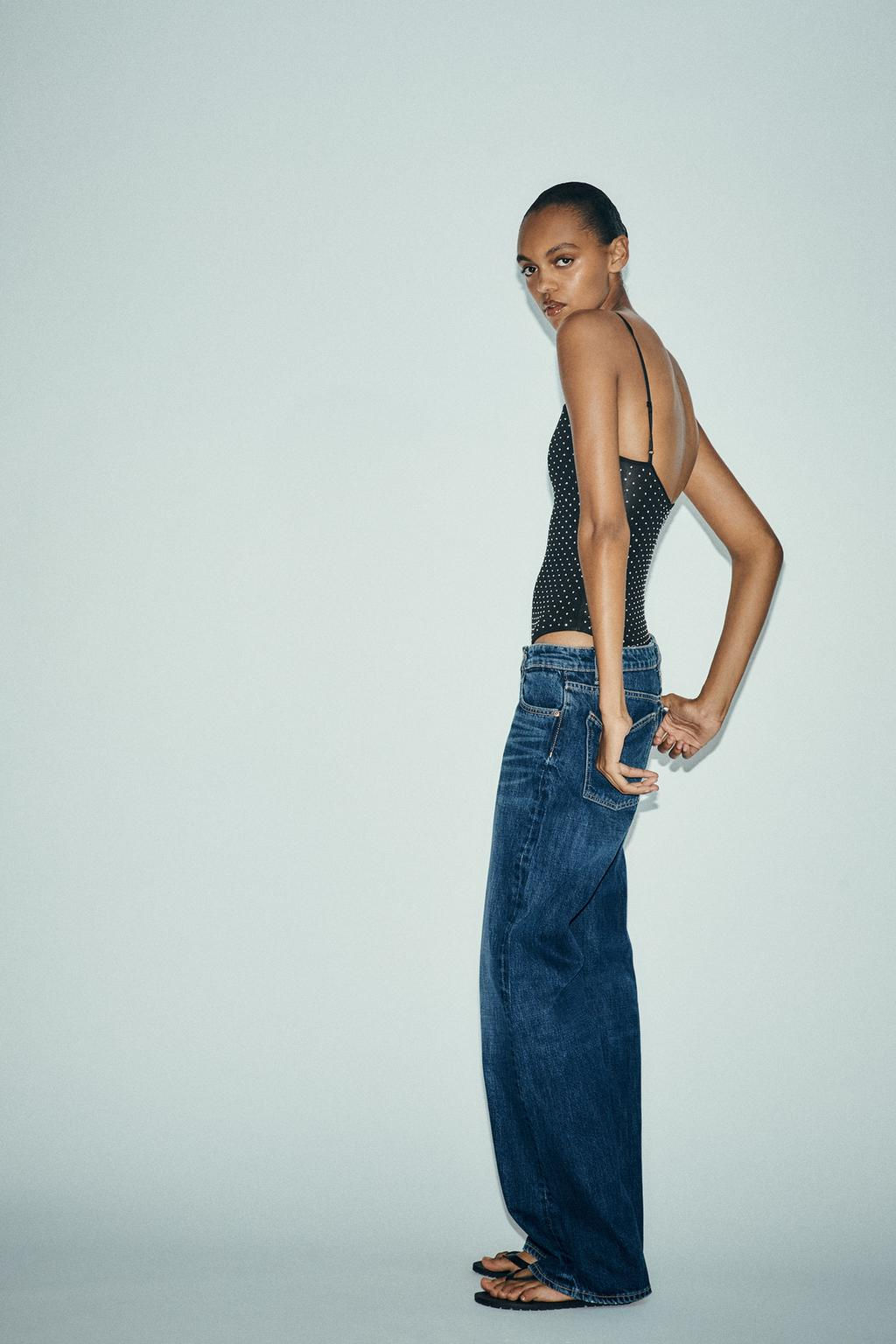 POLYAMIDE BODYSUIT WITH RHINESTONES - Zara фото 3