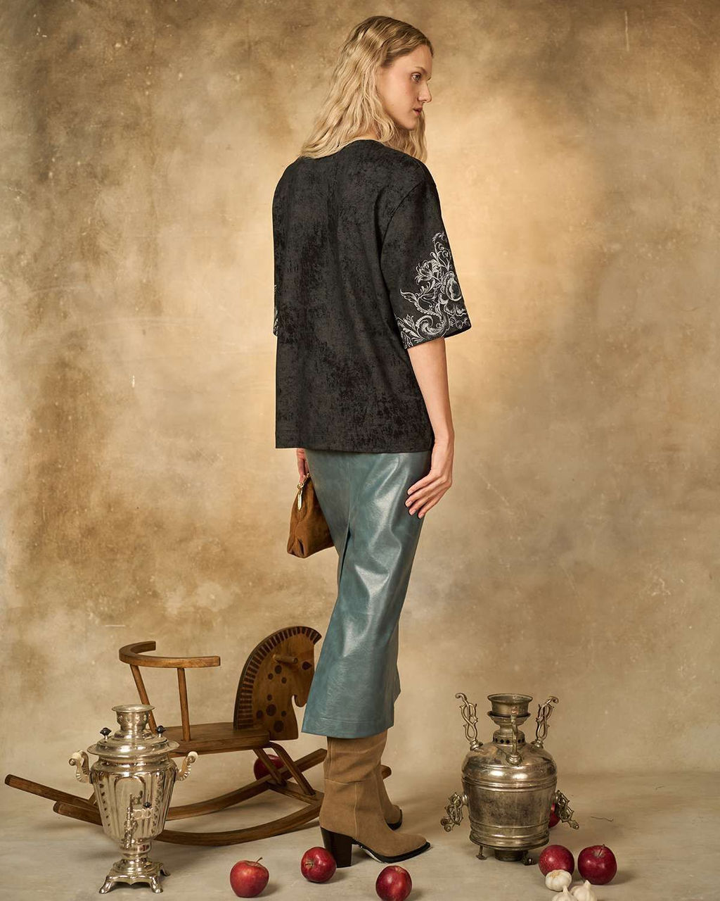 Футболка варёнка с шёлковой вставкой FRK001 - Sahar art lab фото 4