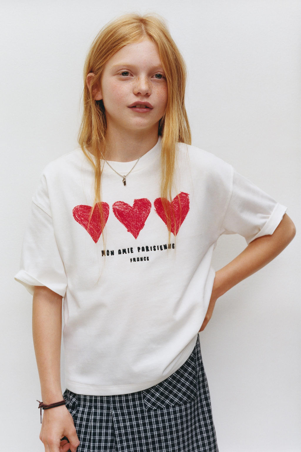 HEART T-SHIRT WITH EMBROIDERED TEXT - Zara фото 5