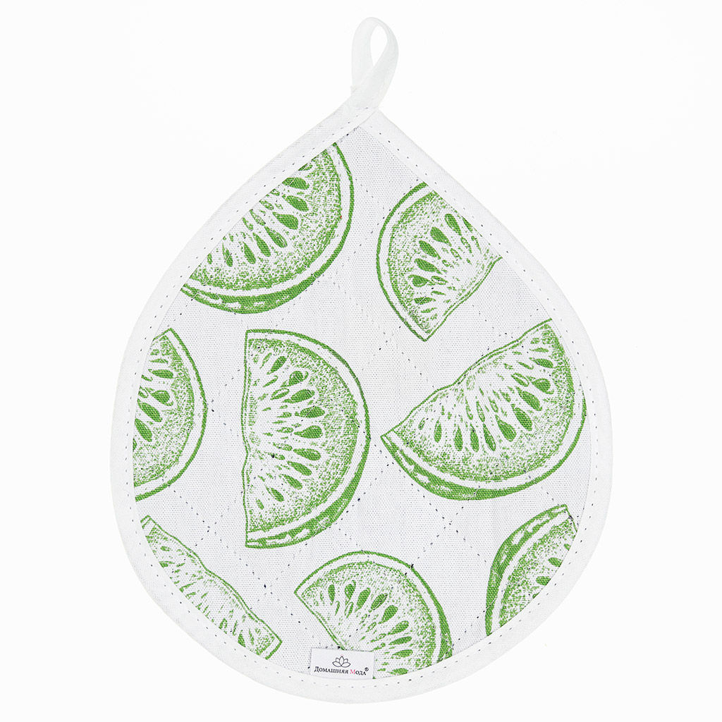 Кухонный комплект Астурия белый: прихватка 20х18см Капелька - 2шт, хлопок Премиум 191г/м2 - хлопок 100%, наполнитель - ватин 280гр/м2, на хангере, Домашняя мода (Россия)  фото 2