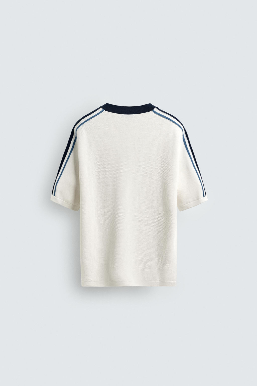 CAMISETA PUNTO RETRO BANDAS / Blanco roto