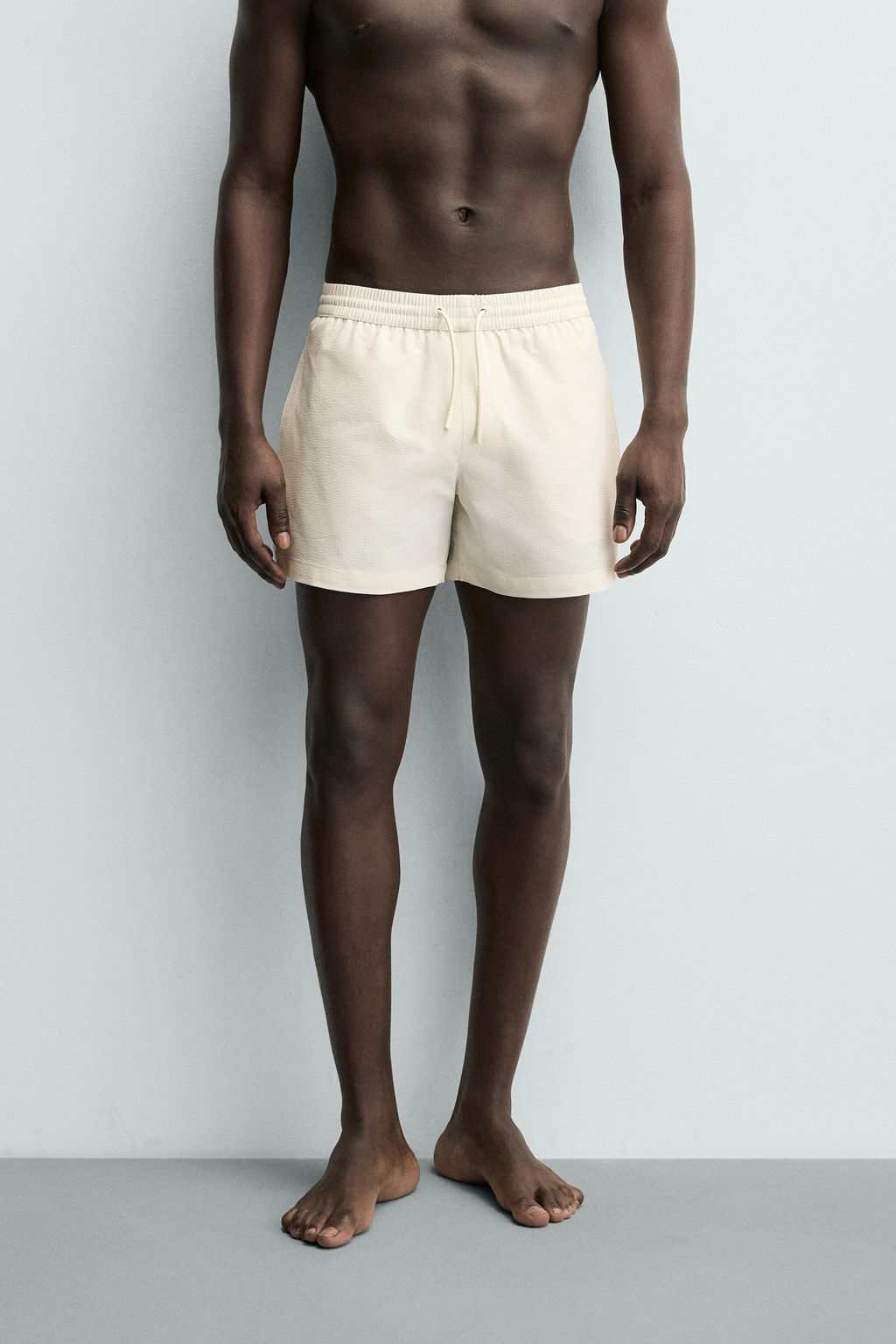 MID-LENGTH SEERSUCKER SWIMMING TRUNKS - Zara фото 19