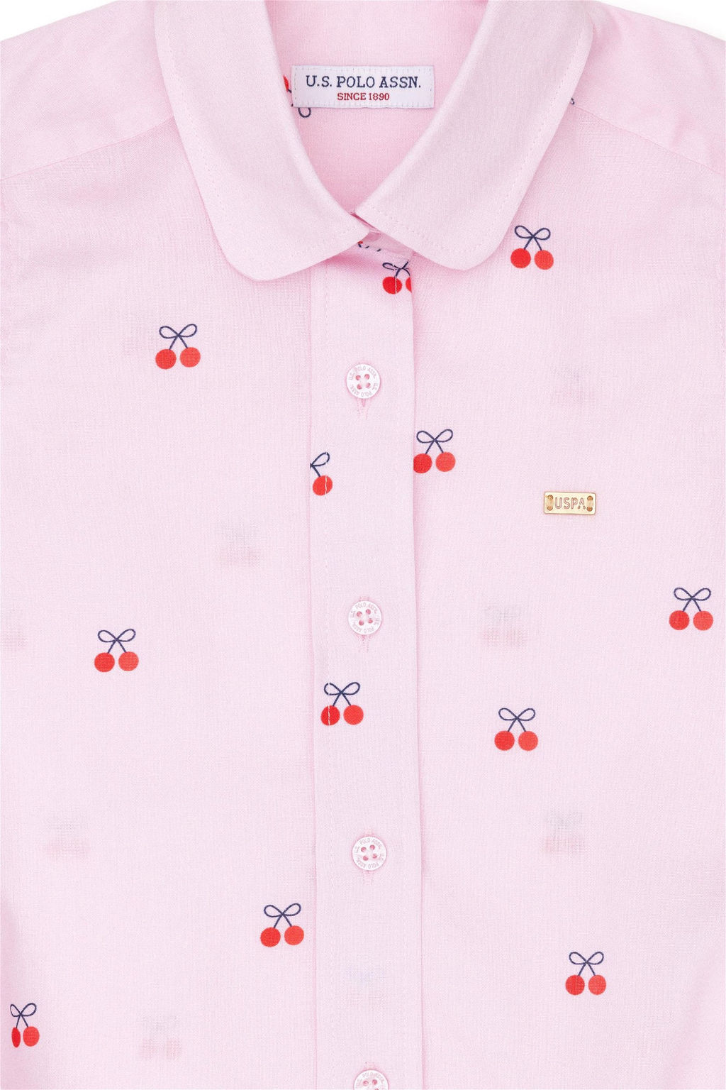 U. S. Polo Assn Пудровая рубашка с коротким рукавом для девочки - U.s. polo assn фото 10